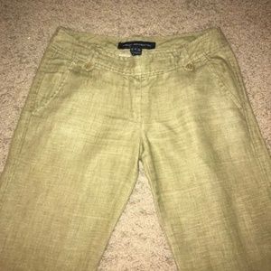 French Connection Olive Green Linen Pants